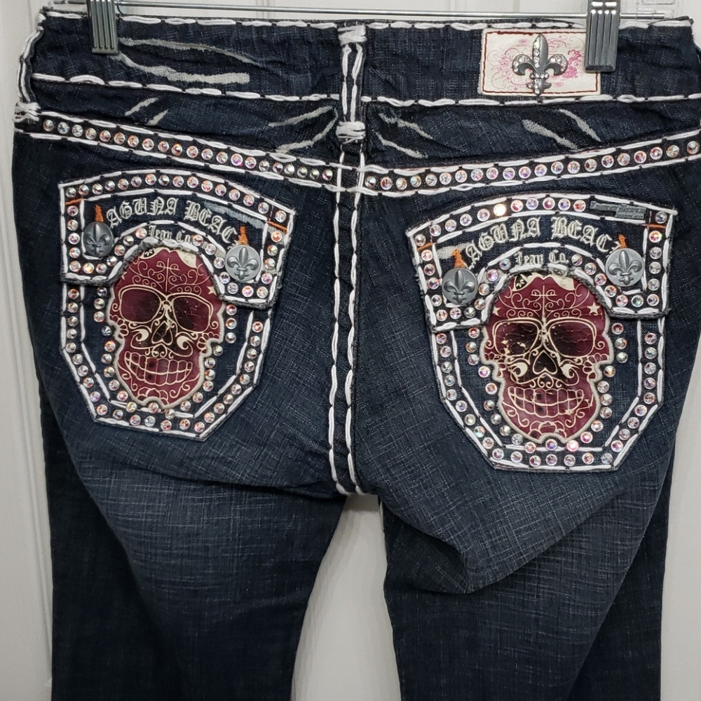 Laguna Beach Skull & Rhinestone Jeans Size 27 x 35